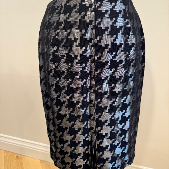 MS Houndstooth Skirt Silver/Black Size 6 - Picture 3 of 4